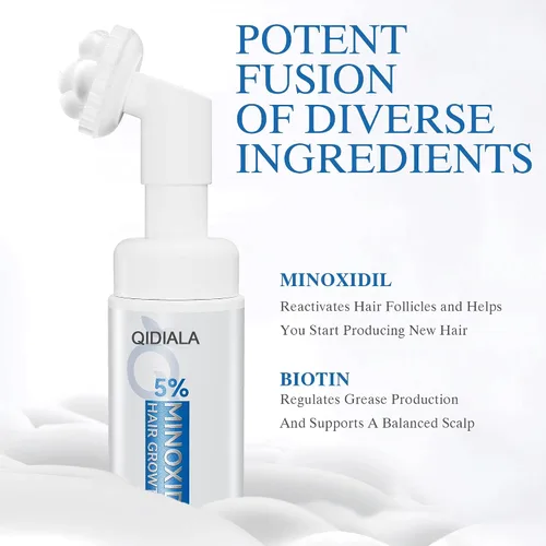 Miniatura 2 de Espuma de minoxidil al 5% para el crecimiento del cabello y la barba de hombres, solución tópica ligera recomendada por dermatólogos, tratamiento