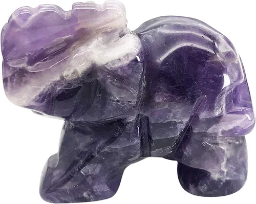 Miniatura 16 de Fekuar Figuras de elefante de cristal curativo talladas a mano de 1.5 pulgadas, escultura de estatua de animal de bolsillo de la suerte, decoración