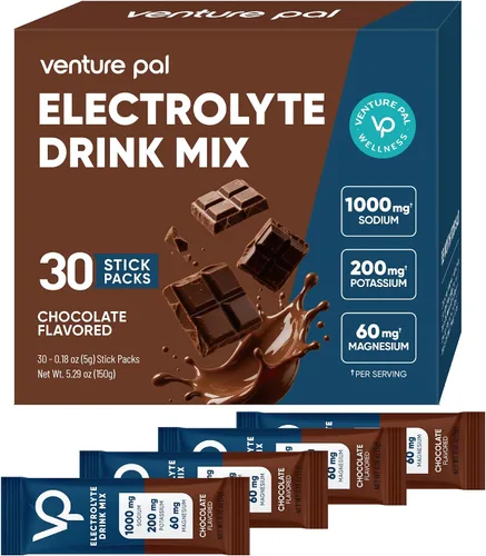 Miniatura 10 de Venture Pal Paquete de electrolitos en polvo sin azúcar con alto contenido de sodio, paquetes de hidratación cero calorías con vitamina, sodio