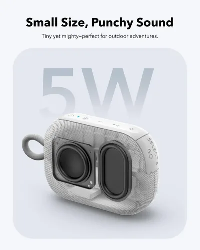 Miniatura 3 de Soundcore Select 4 Go de Anker Parlante Bluetooth para ducha, impermeable/a prueba de polvo IP67, portátil, inalámbrico, tiempo de reproducción