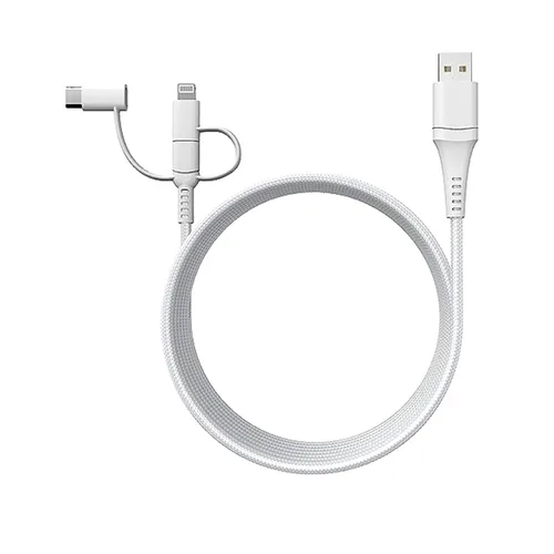 Miniatura 12 de Classy Chargers Cables de carga universales de nailon 3 en 1 para iPhone, Android y más Cable Lightning certificado de 6 pies, tipo C, micro USB