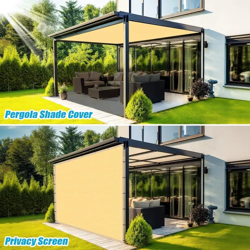 Miniatura 4 de Amagenix Paño de sombra solar 90% trigo con ojales, 11 x 13 pies, para protección solar, pérgola, toldo para jardín, patio, porche al aire libre