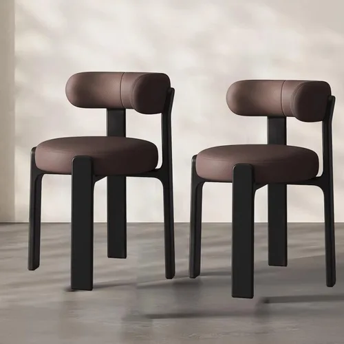 Sillas laterales sin brazos, silla de ocio individual, 2 piezas, sillas de comedor tapizadas Boucle, silla de tocador con respaldo curvado y patas