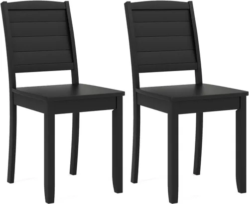 Miniatura 10 de Giantex Juego de 4 sillas de comedor de madera, sillas de cocina modernas con patas de madera de goma, respaldo curvo, silla de comedor de granja