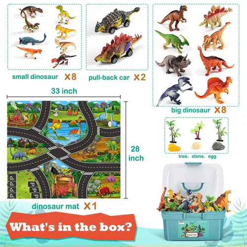 Miniatura 6 de Kiddiworld Juguetes de Dinosaurio para Regalos de Niños de 3 4 5 Años, Juguetes de Dinosaurios para Niños 3-5-7, Figuras de Dino Tapete de Juego