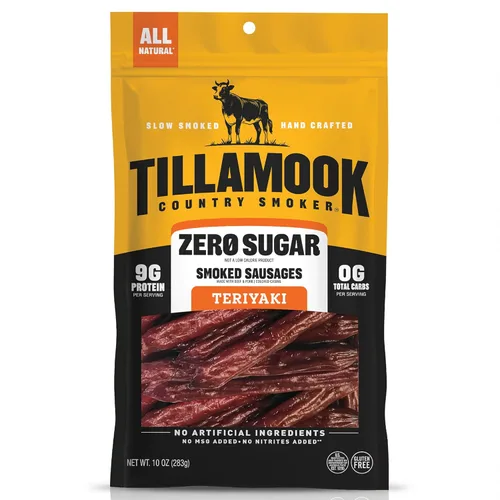 Miniatura 9 de Tillamook Country Smoker Salchichas ahumadas sin azúcar aptas para dieta cetogénica, original, 10 onzas (paquete de 2)