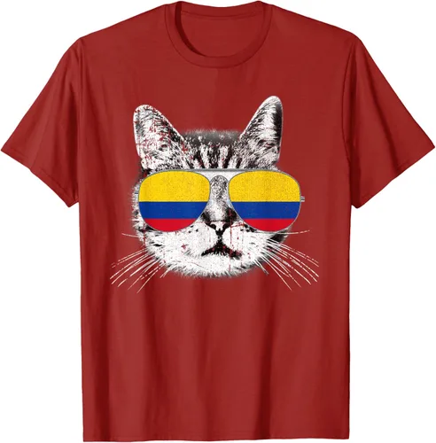 Miniatura 69 de Camisa de bandera de Colombia, orgullo colombiano, gato, hombres, mujeres, niños, camiseta de regalo