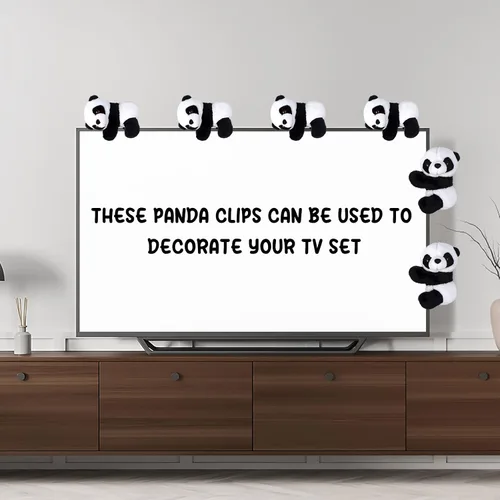 Miniatura 4 de 12 piezas de panda de dedo de peluche de 4 pulgadas, clips de cortina para notas, clips para fotos, lindo juguete de panda para niños, decoración