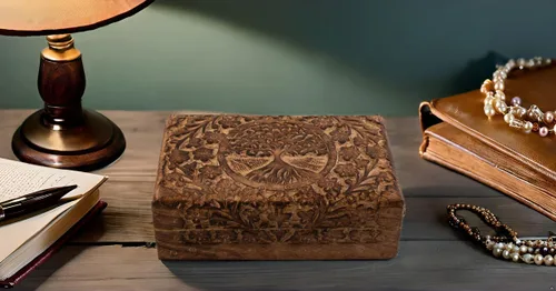 Miniatura 29 de Gran regalo de cumpleaños y inauguración de la casa, joyero de madera decorativo hecho a mano con talla del árbol de la vida, organizador, recuerdo