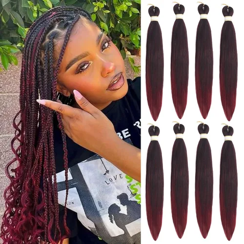Miniatura 58 de Beyond Beauty - Trenzas preestiradas de cabello profesional sin picazón, ajuste de agua caliente, fibra sintética, textura Yaki, extensiones