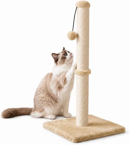 Miniatura 11 de Dimaka - Rascador de gato de 29 pulgadas de alto, con cuerda de sisal y cubierto con suave felpa suave Gris