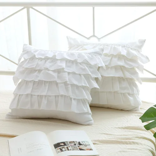 Miniatura 36 de Fundas de almohada cuadradas a cuadros en blanco y negro con volantes, fundas de almohada a cuadros, fundas de almohada de gingham, fundas