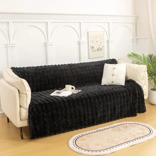 Miniatura 3 de YUSOKI - Manta de forro polar 3D con burbujas Felpa ultrasuave y esponjosa de 13.44 oz/m² Manta ligera y acogedora para sofá cama Para todas