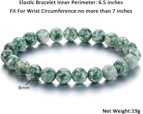 Miniatura 35 de Jovivi Pulsera elástica de cuentas redondas semipreciosas naturales – 0.315 pulgadas hecha a mano con cuentas de piedras preciosas curativas