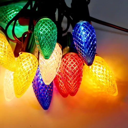 Miniatura 3 de Paquete de 50 bombillas LED C9 multicolor de repuesto para luces de Navidad, inastillables e impermeables, bombillas LED C9 de plástico para cadenas