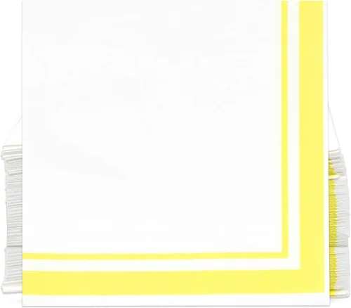 Miniatura 13 de Gift Boutique 100 servilletas doradas y negras de 3 capas de papel de aluminio dorado metálico con rayas desechables para postres de papel