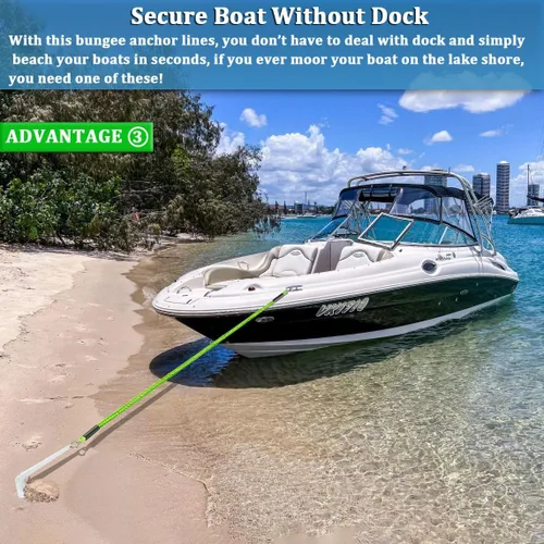 Miniatura 5 de Líneas de muelle elástico para barcos, Líneas de anclaje de bungee para barcos, Cuerda de anclaje elástica para barcos, Línea de anclaje PWC