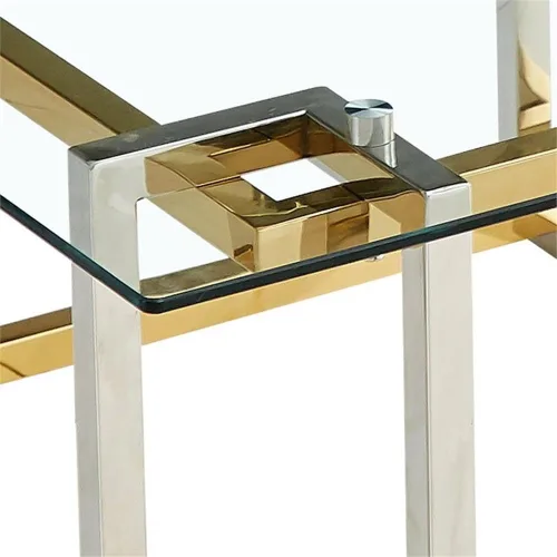 Miniatura 7 de Nspire Mesa de cristal y metal contemporánea en plata y oro