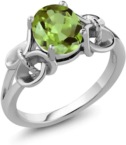 Miniatura 8 de Gem Stone King Anillo de compromiso ovalado con piedra natal para mujer, plata de ley 925, ovalado de 0.354 x 0.276 in, anillo de compromiso