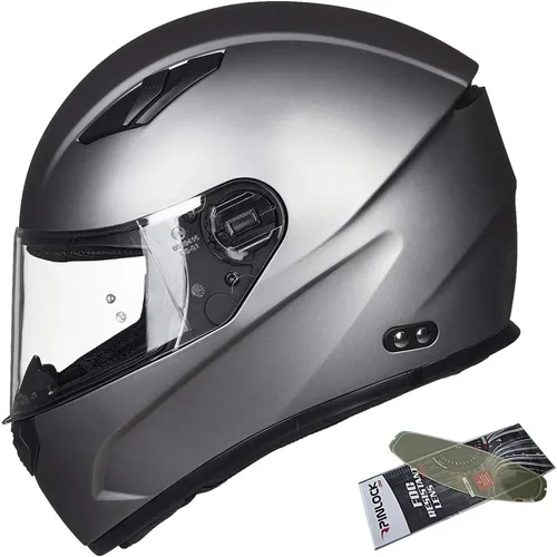 ILM Casco de motocicleta Motocross de cara completa extra grande con película antiempañante Pinlock, ATV, para moto de nieve, para hombres y