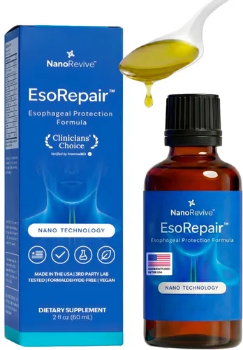 EsoRepair Nano - Suplementos nano para la salud esofágica para hombres y mujeres - Comodidad digestiva, alivio de acidez estomacal y curación de