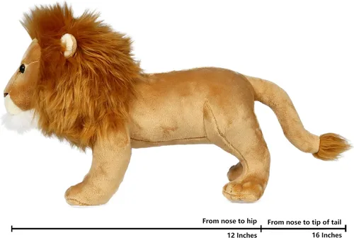 Miniatura 3 de Ice King Bear Peluche de león, juguete de peluche realista, 12 pulgadas de longitud