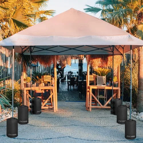 Miniatura 6 de ZNCMRR Bolsa de peso de agua para toldo, 132 libras, juego de 6 pesas para patas para toldo desplegable, tienda de campaña, cenador, color negro