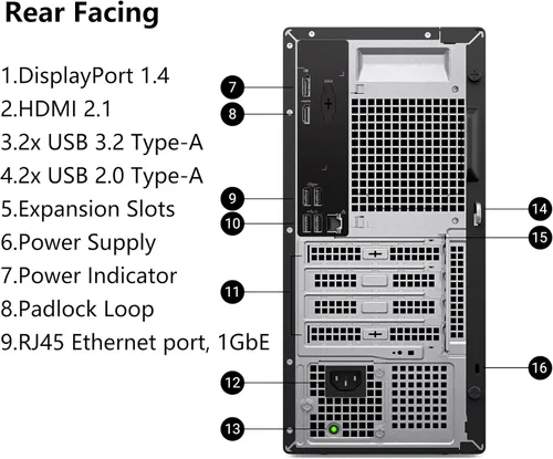 Miniatura 6 de Dell ECT1250 - Computadora de escritorio torre para multitarea definitiva en el hogar y la oficina, CPU Intel de 4 núcleos de 14ª
