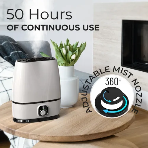 Miniatura 5 de Everlasting Comfort Humidificadores de 6L para Dormitorio, Silenciosos, Tiempo de Funcionamiento de 50 Horas, Sin Filtro, Humidificador de Niebla