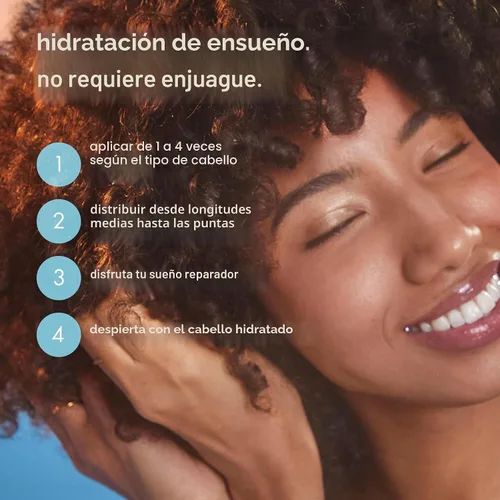 Miniatura 6 de Amika Dream Routine mascarilla capilar hidratante nocturna tratamiento sin enjuague para el cabello seco, ultrahidratante, con ácido hialurónico
