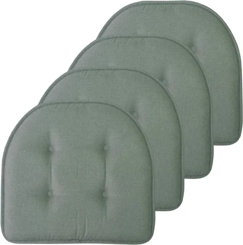 Miniatura 100 de Sweet Home Collection - Cojín de espuma viscoelástica para silla con capitoné, antideslizante, parte trasera de goma, en forma de U, 17 x 16 Piel
