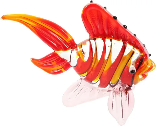 ARTIBETTER 1 unid de cristal de pescado ornamento flores para cristal claro animal mar figura joyería jarrón marino para decoración de escritorio de