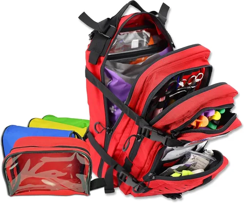 Miniatura 6 de Lightning X Stocked EMS/EMT - Mochila médica de primeros auxilios para trauma y sangrado + kit + bolsas (camuflaje)