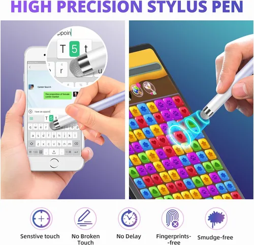 Miniatura 4 de Lápiz capacitivo extralargo para pantallas táctiles [5 puntas de malla de fibra] compatibles con iPad, iPhone, Android, tablet, laptop, Chromebook