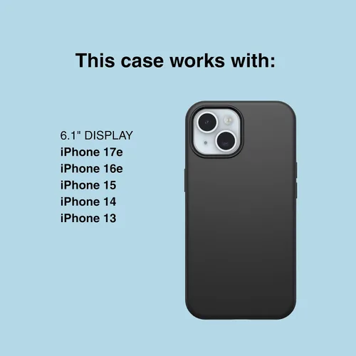 Miniatura 2 de OtterBox Funda transparente para iPhone 17e, 16e, 15, 14 y 13 Defender Series XT, lado oscuro (negro/transparente), sin pantalla, resistente, a Dark