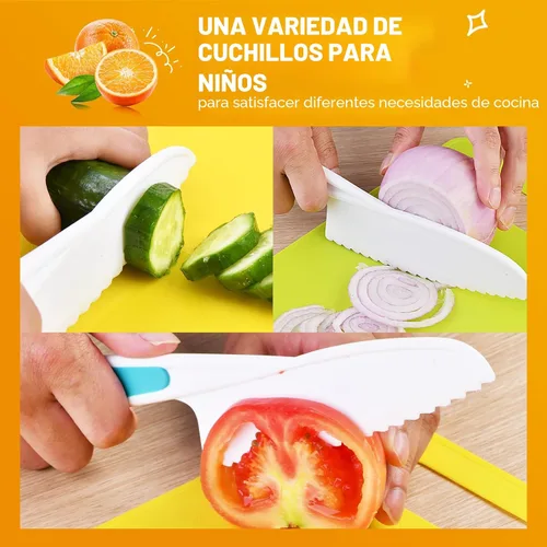 Miniatura 2 de Yeeammk Montessori - Juego de cuchillos para niños pequeños, 3 cuchillos seguros para niños para cocina real, juegos de cocina, herramientas