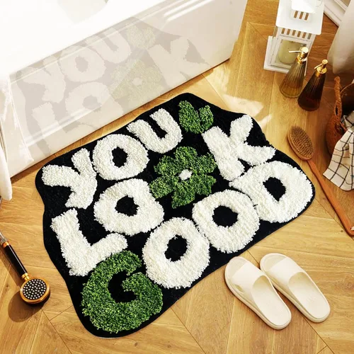 Miniatura 12 de Get Naked - Alfombra de baño negra – Divertida alfombra de baño antideslizante de felpa, 20 x 40 pulgadas, microfibra absorbente de secado rápido