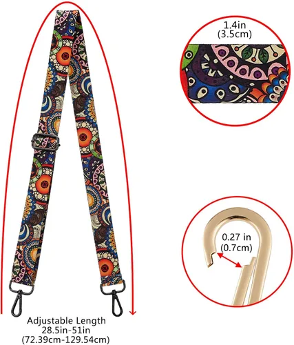 Miniatura 135 de ZOOEASS Hebillas de níquel Correa ancha para el hombro ajustable de repuesto para cinturón de pistola, hebilla de guitarra estilo bandolera