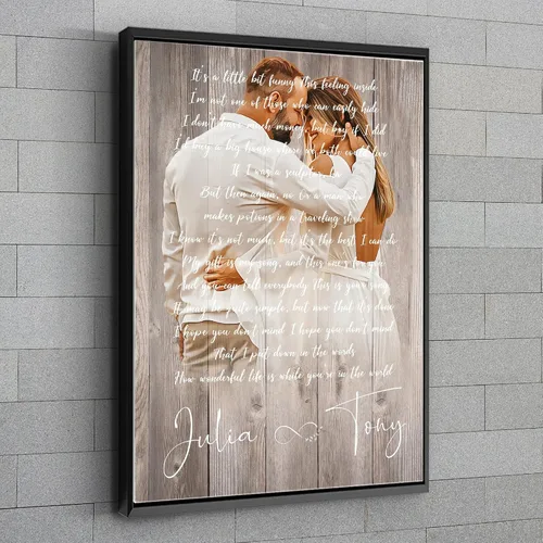 Miniatura 7 de Awesometik Letra de canción de boda con retrato personalizado de foto personalizada Primera danza canción favorita 1er aniversario renovación