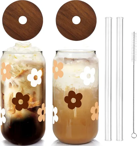 Miniatura 13 de Mason Life Vasos de Café Helado, Tazas de San Valentín Regalos para Ella Mujeres 18 OZ Taza de Corazones Vaso de Cerveza, Vasos para Beber en Pareja