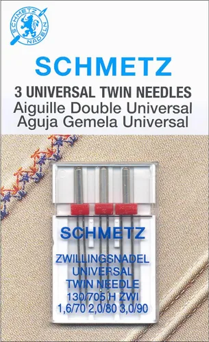 Agujas para máquina de coser Schmetz Twin (130/705 H ZWI BR) - Empaquetadas - Surtido