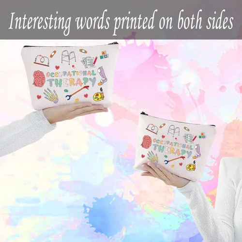 Miniatura 6 de LEVLO Linda bolsa de maquillaje de terapia ocupacional para terapeutas del futuro OT, regalo de atención médica para mujeres y niñas BFF, 4X-Large