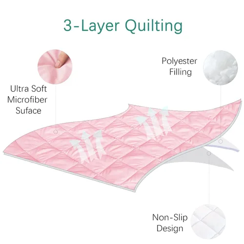 Miniatura 3 de Sábana para Regalo My Cuna Cama portátil para niños pequeños, cuna de viaje (solo sábana, cama no incluida), funda acolchada suave, rosa, 54x28