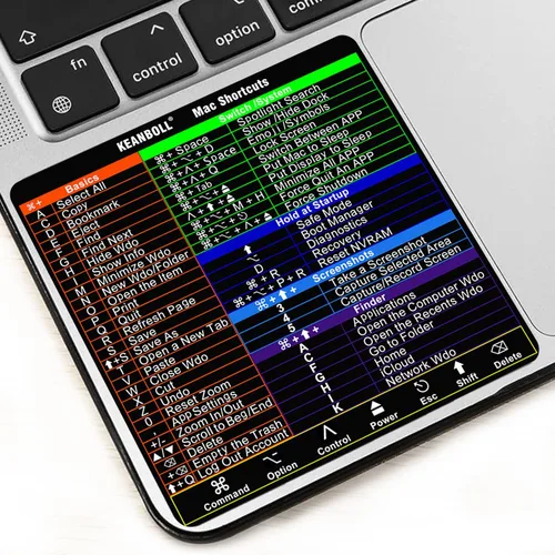 Paquete de 2 adhesivos de atajos para Apple Mac OS System, nuevo adhesivo de atajos 2026 para MacBook Pro de 13-16 pulgadas y MacBook Air Arcoíris