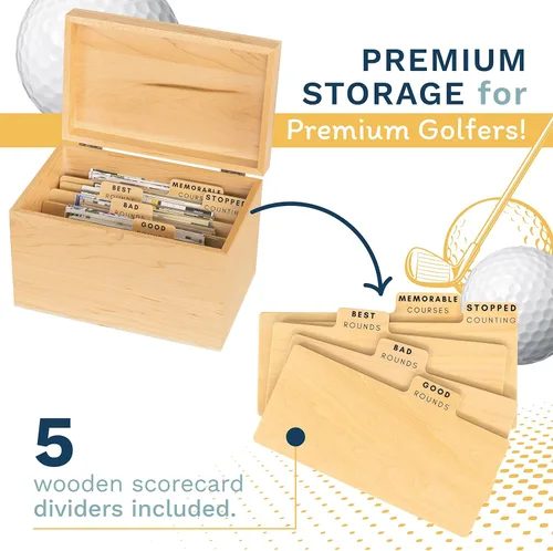 Miniatura 2 de Caja de colección de tarjetas de puntuación de golf, capacidad para tarjetas de puntuación, fotos, recuerdos, libros de yardage, caja