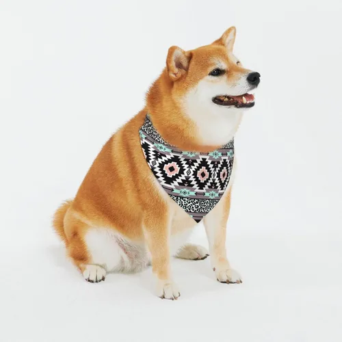 Miniatura 2 de Pañuelos para perros con hebilla ajustable para mascotas, diseño de nativos americanos, bufanda triangular lavable, tres tamaños