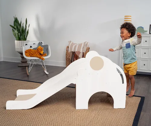 Miniatura 10 de Avenlur Nima - Tobogán interior con forma de elefante Montessori Waldorf, seguro, resistente y confiable, espacio de juego interior perfecto