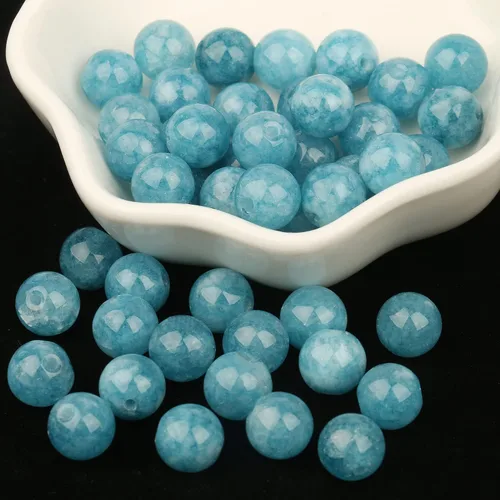 Miniatura 9 de 45 cuentas de piedra de calcedonia azul, piedra natural de 0.315 pulgadas (0.315 in), cuentas redondas sueltas para hacer joyas, aretes, collares
