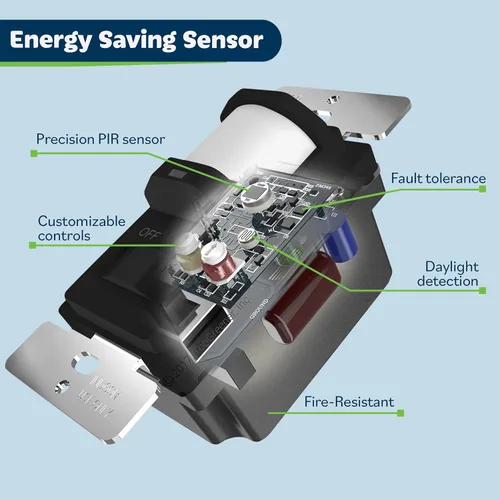 Miniatura 5 de TOPGREENER - Interruptor de luz con sensor de movimiento PIR para pared, interruptor con sensor de ocupación, requiere cable neutro, control manual