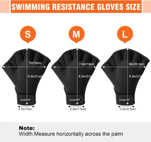Miniatura 5 de TAGVO Guantes acuáticos para ayudar a la resistencia de la parte superior, guantes de natación con dedos palmeados y buena costura, sin